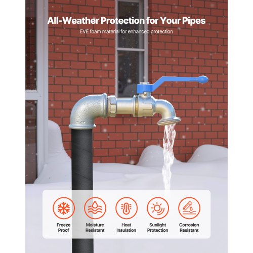 Pipe Insulation Wrap 14 FT x 2inch Pipe Insulation Foam Tape