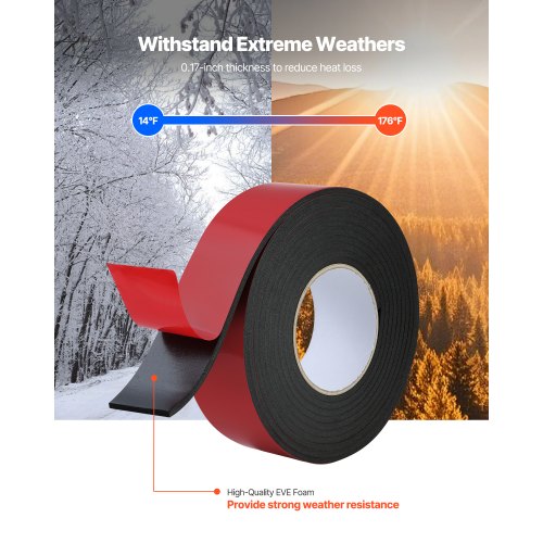 Pipe Insulation Wrap 14 FT x 2inch Pipe Insulation Foam Tape