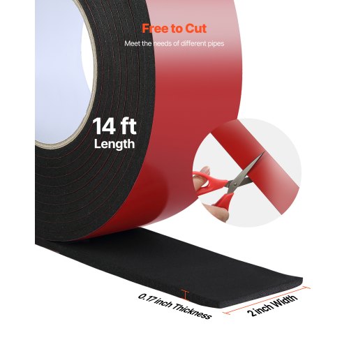 Pipe Insulation Wrap 14 FT x 2inch Pipe Insulation Foam Tape