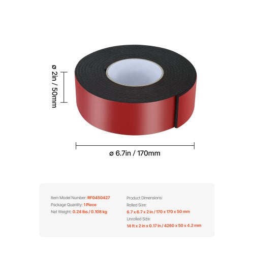 Pipe Insulation Wrap 14 FT x 2inch Pipe Insulation Foam Tape