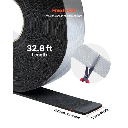 Pipe Insulation Wrap 32.8 FT x 2inch Pipe Insulation Tape with Aluminum