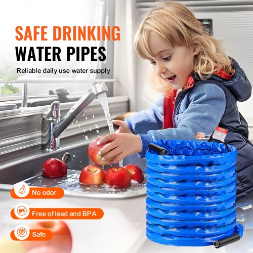 100ft Heated Water Hose for RV Heated Drinking Water Hose with Corrugated