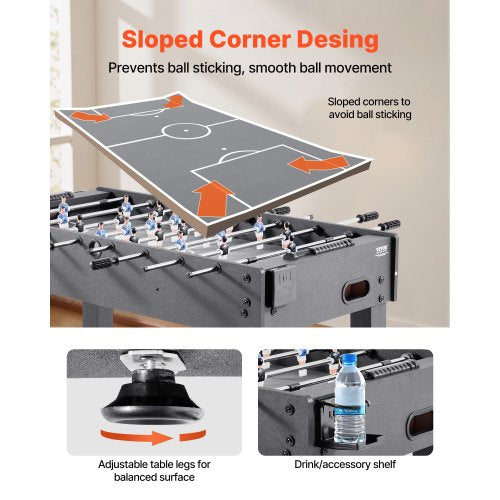 Foosball Table 48 inch Standard Size Table Indoor Full Size Foosball
