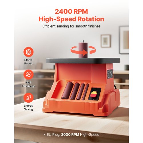 Oscillating Spindle Sander 2400Rpm Benchtop With 6 Sleeves 123 58 Stroke 154 X
