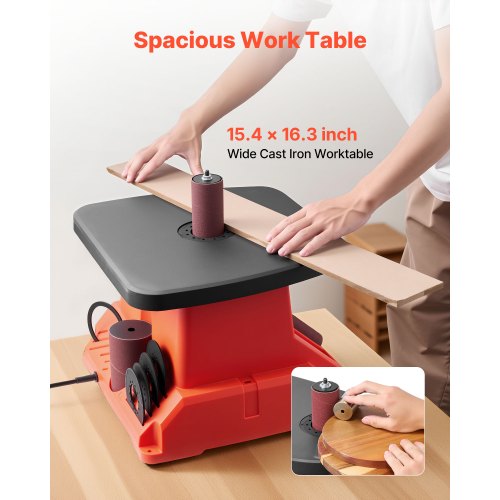 Oscillating Spindle Sander 2400Rpm Benchtop With 6 Sleeves 123 58 Stroke 154 X