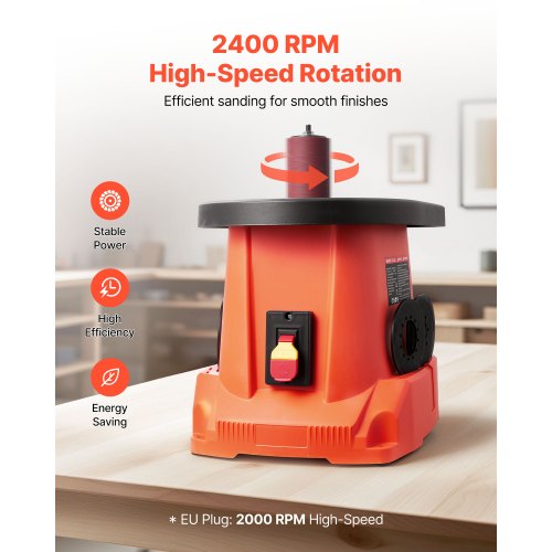 Oscillating Spindle Sander 2400Rpm Benchtop With 6 Sleeves 123 58 Stroke 156 X