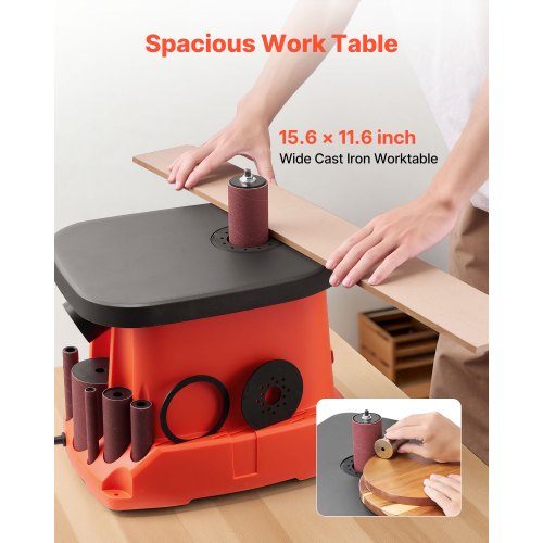 Oscillating Spindle Sander 2400Rpm Benchtop With 6 Sleeves 123 58 Stroke 156 X