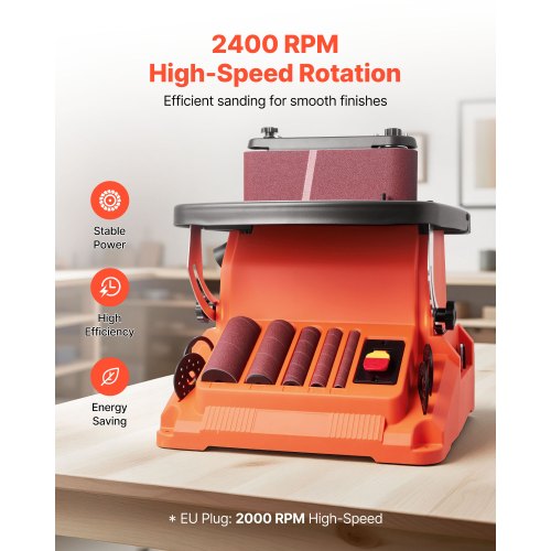 Oscillating Belt and Spindle Sander 2400RPM Benchtop Spindle Sander with 58
