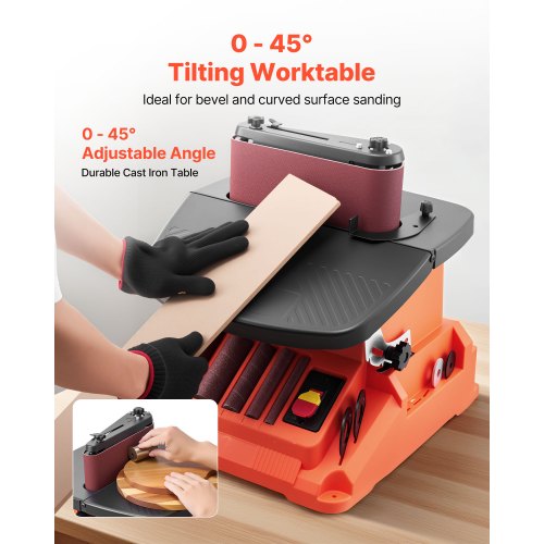 Oscillating Belt and Spindle Sander 2400RPM Benchtop Spindle Sander with 58