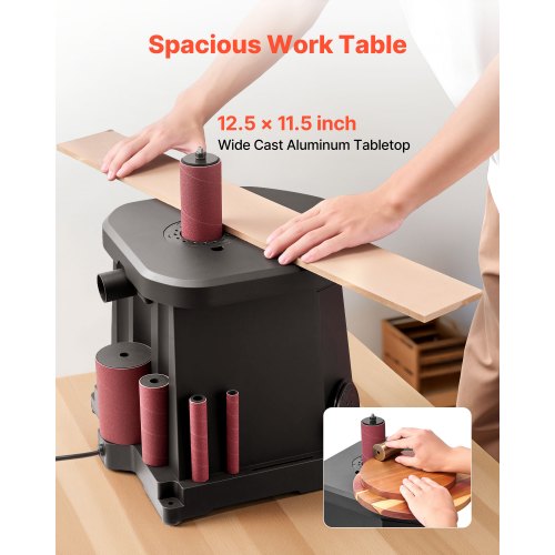 Oscillating Spindle Sander 2000RPM Benchtop Spindle Sander with 6 Sleeves