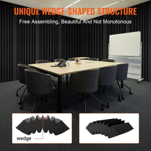 Acoustic Foam Panels 4 Pack 165 x 63 x 12 inches Adhesive High Density