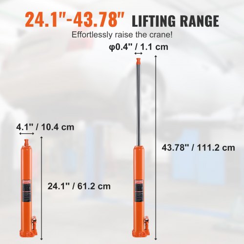 Hydraulic Long Ram Jack 4 Ton Engine Hoist Cylinder with Single Piston Pump
