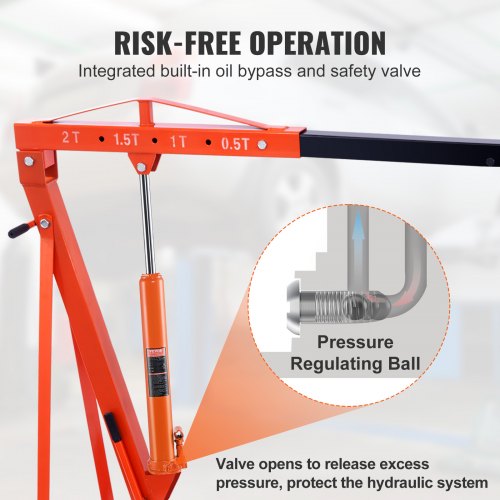 Hydraulic Long Ram Jack 4 Ton Engine Hoist Cylinder with Single Piston Pump