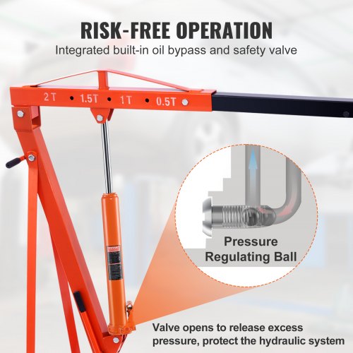 Hydraulic Long Ram Jack 3 Ton Engine Hoist Cylinder with Single Piston Pump