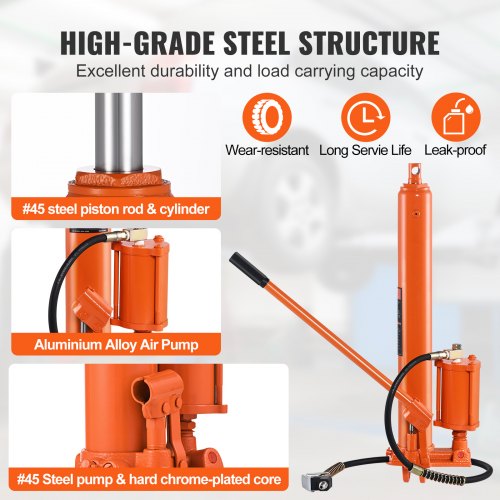 Hydraulic Long Ram Jack 8 Ton Engine Hoist Cylinder with Air Pump and Single