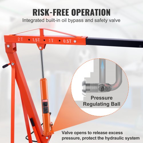 Hydraulic Long Ram Jack 8 Ton Engine Hoist Cylinder with Air Pump and Single