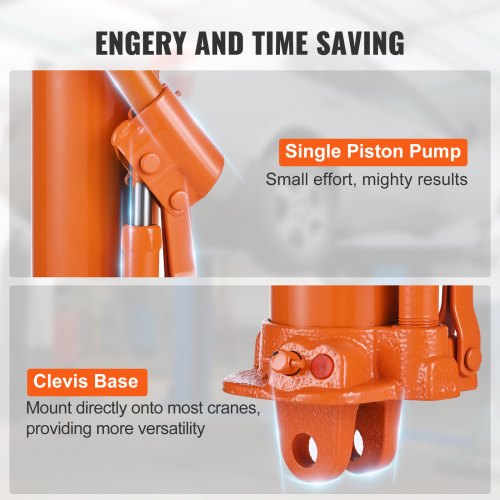 Hydraulic Long Ram Jack 8 Ton Engine Hoist Cylinder with Single Piston Pump