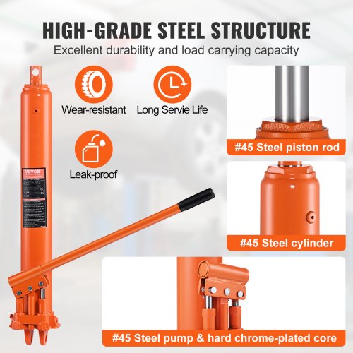 Hydraulic Long Ram Jack 8 Ton Engine Hoist Cylinder with Double Piston Pump