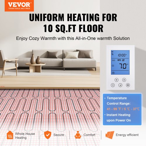 Floor Heating Mat10 Sqft 14113 Electric Radiant Floor Heated Warm