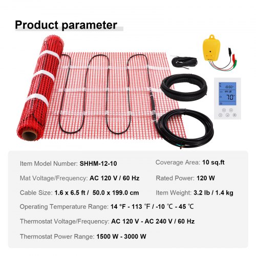 Floor Heating Mat10 Sqft 14113 Electric Radiant Floor Heated Warm