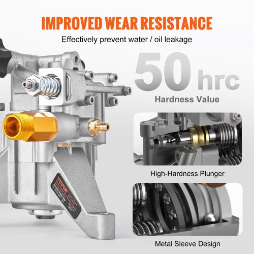 Pressure Washer Pump 78 Shaft Vertical 3400 PSI 25 GPM Replacement