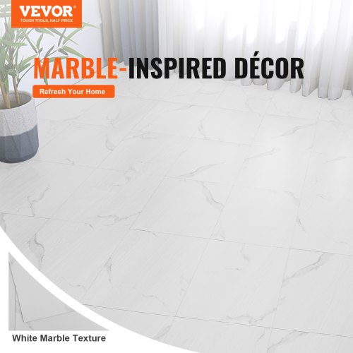 Self Adhesive Vinyl Floor Tiles 12 x 12 inch 50 Tiles 15mm Thick Peel