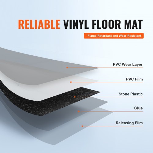 Self Adhesive Vinyl Floor Tiles 12 x 12 inch 50 Tiles 15mm Thick Peel