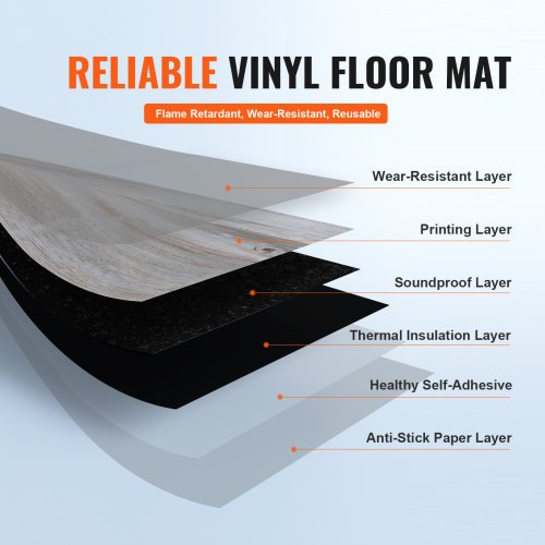 Self Adhesive Vinyl Floor Tiles 36 x 6 inch 36 Tiles 062mm Thick Peel