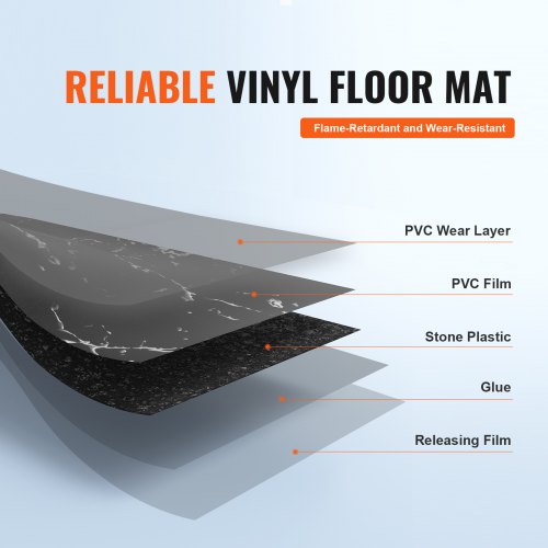 Self Adhesive Vinyl Floor Tiles 12 x 12 inch 50 Tiles 15mm Thick Peel