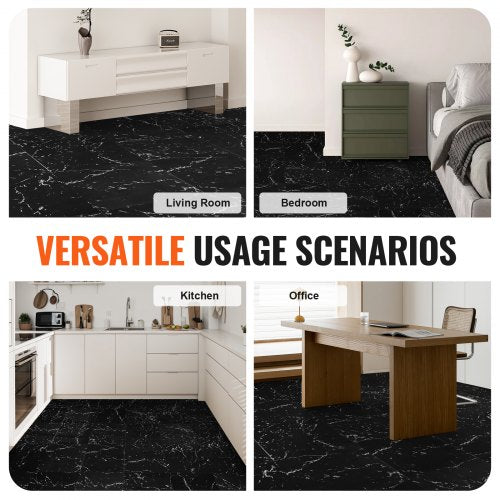 Self Adhesive Vinyl Floor Tiles 12 x 12 inch 50 Tiles 15mm Thick Peel