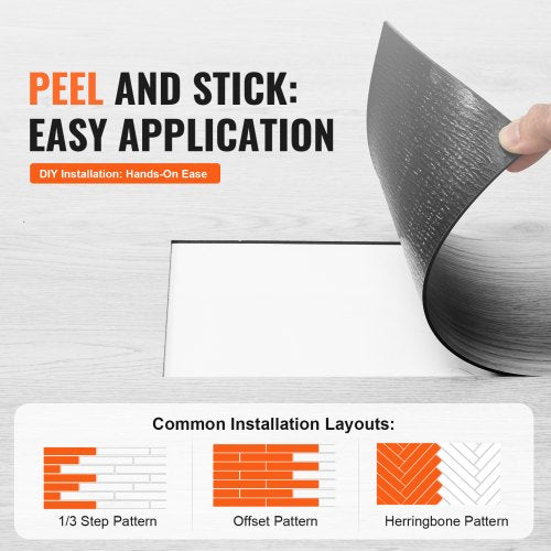 Self Adhesive Vinyl Floor Tiles 36 x 6 inch 36 Tiles 25mm Thick Peel