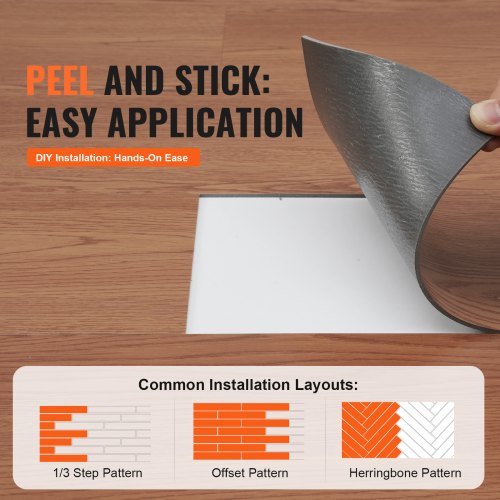 Self Adhesive Vinyl Floor Tiles 36 x 6 inch 36 Tiles 25mm Thick Peel