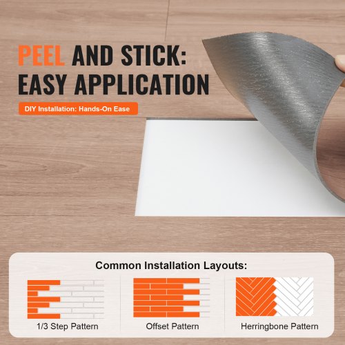 Self Adhesive Vinyl Floor Tiles 36 x 6 inch 36 Tiles 25mm Thick Peel