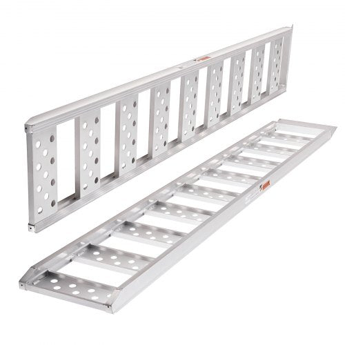 Aluminum Ramps 1250lbs Straight Ramp with Treads and Load Straps Portable