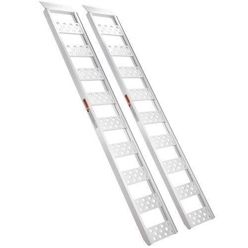 Aluminum Ramps 1250lbs Straight Ramp with Treads and Load Straps Portable