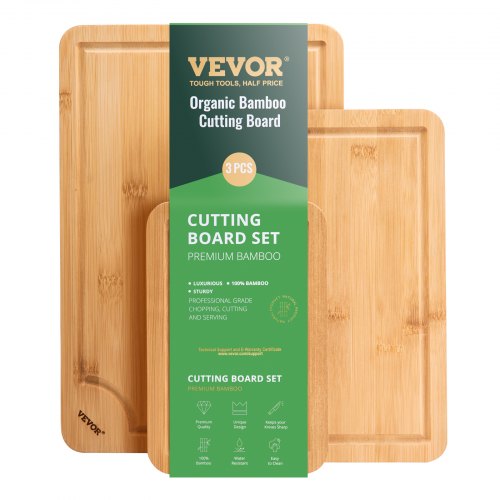 Cutting Board 3 Pieces Premium Versatile Bamboo Cutting Board with FoodGrade Oil
