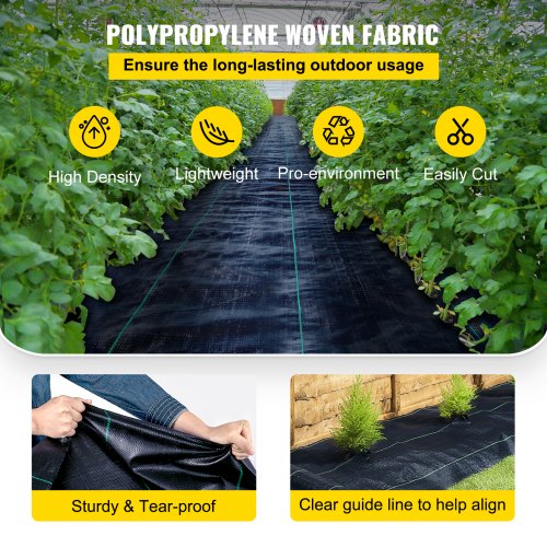 Weed Barrier Landscape Fabric 6 x 250 ft 41 Oz Premium Woven Ground