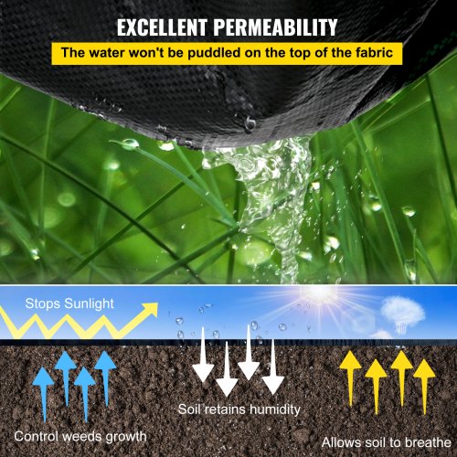 20 year 6x300 ft Heavy Duty PP Woven Weed Barrier Landscape Ground Cover 32Oz