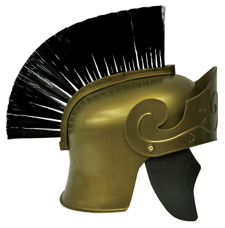Mens | Adult's Gold Roman Helmet with Black Brush