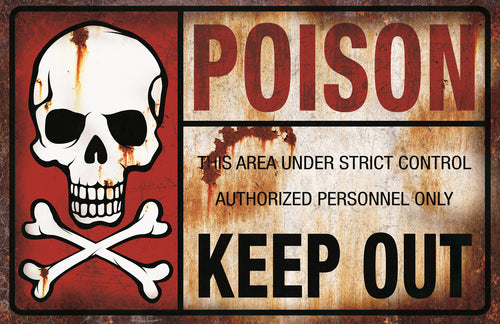 Metal Poison Sign | Halloween Decoration
