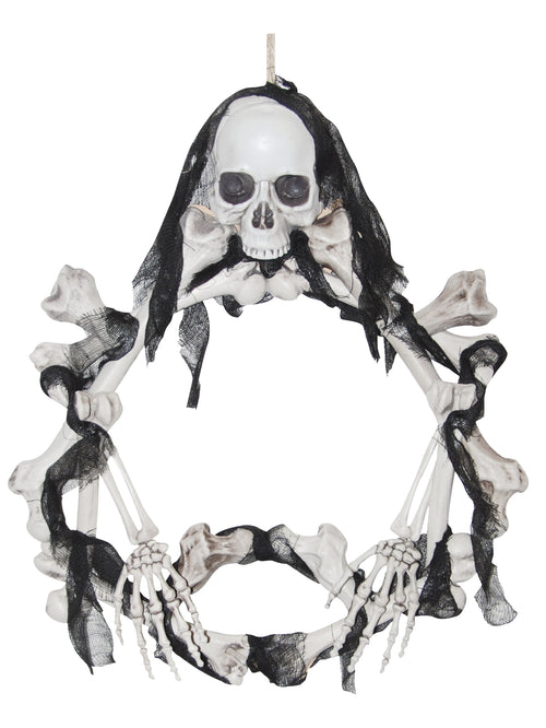 16.5" Lightup Skeleton Halloween Wreath | Halloween Decoration
