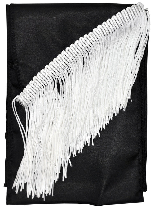 Satin Fringed Sash | Black