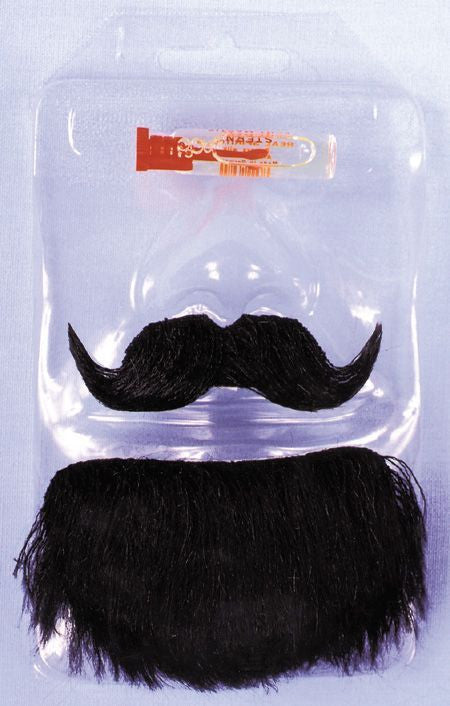 Amigo Black Mustache & Goatee Set