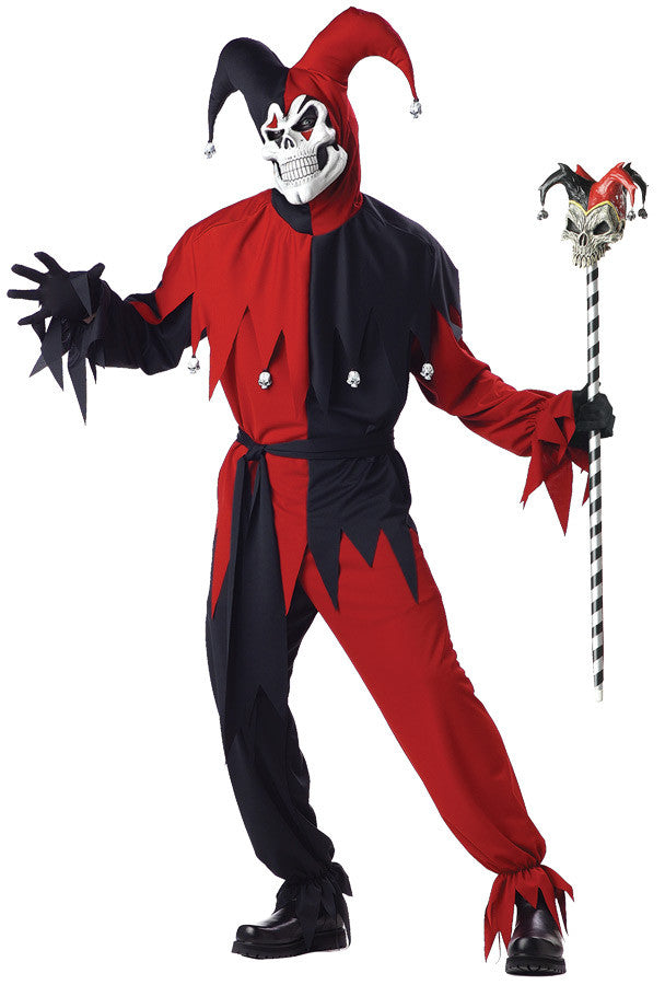 Mens Deluxe Evil Jester Costume - Medium