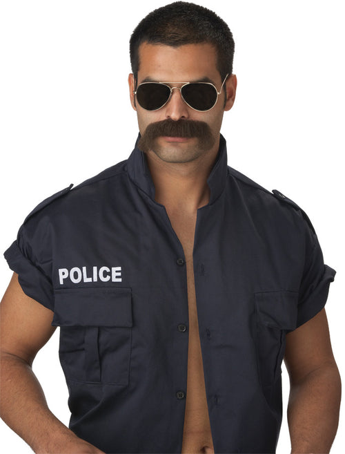 Mens | Adults Dark Brown The Man Walrus Mustache