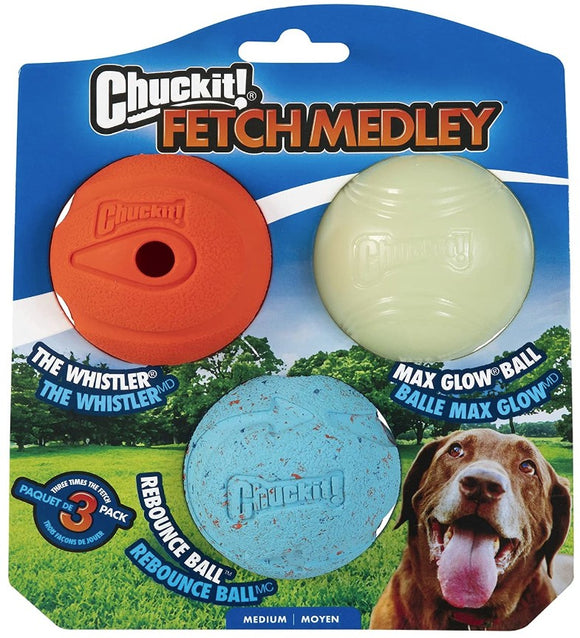 Chuckit Fetch Medley Balls Dog Toy Medium