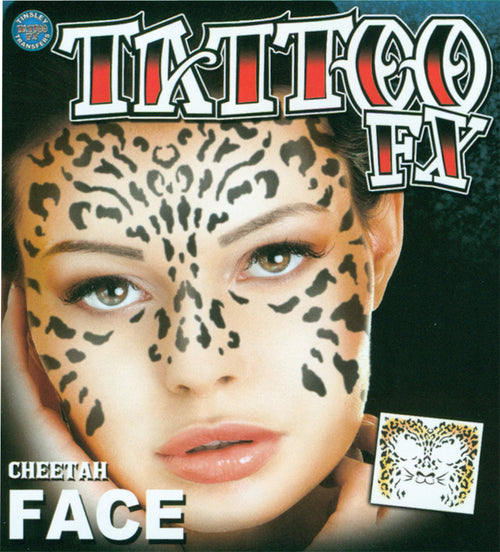 Face Tattoo Cheetah Face Costume Accessories