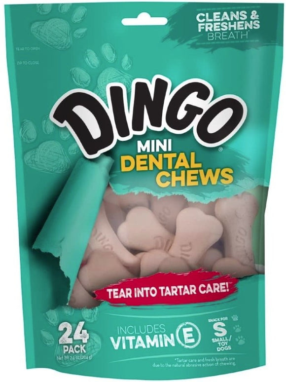 Dingo Mini Dental Chews Cleans and Freshens Breath for Small Dogs