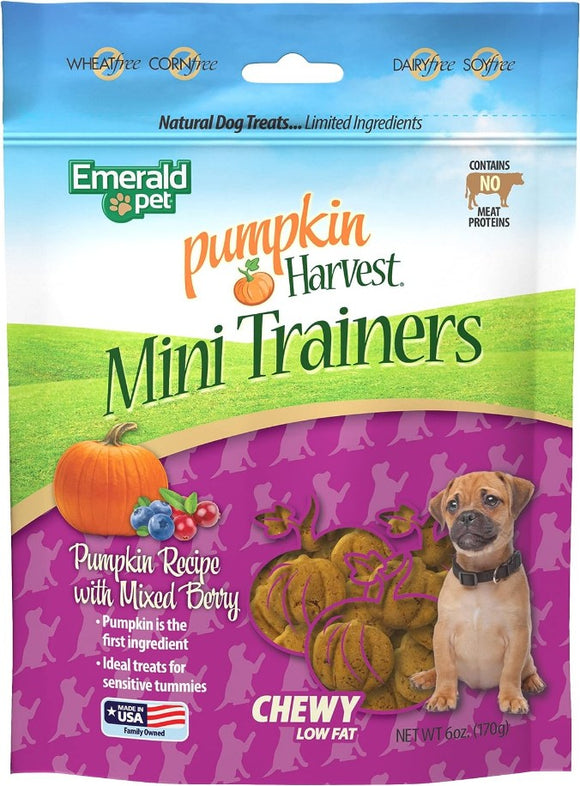 Emerald Pet Pumpkin Harvest Mini Trainers with Mixed Berries Chewy Dog Treats