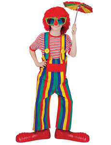 STRIPED CLOWN OVERALLS CH MED